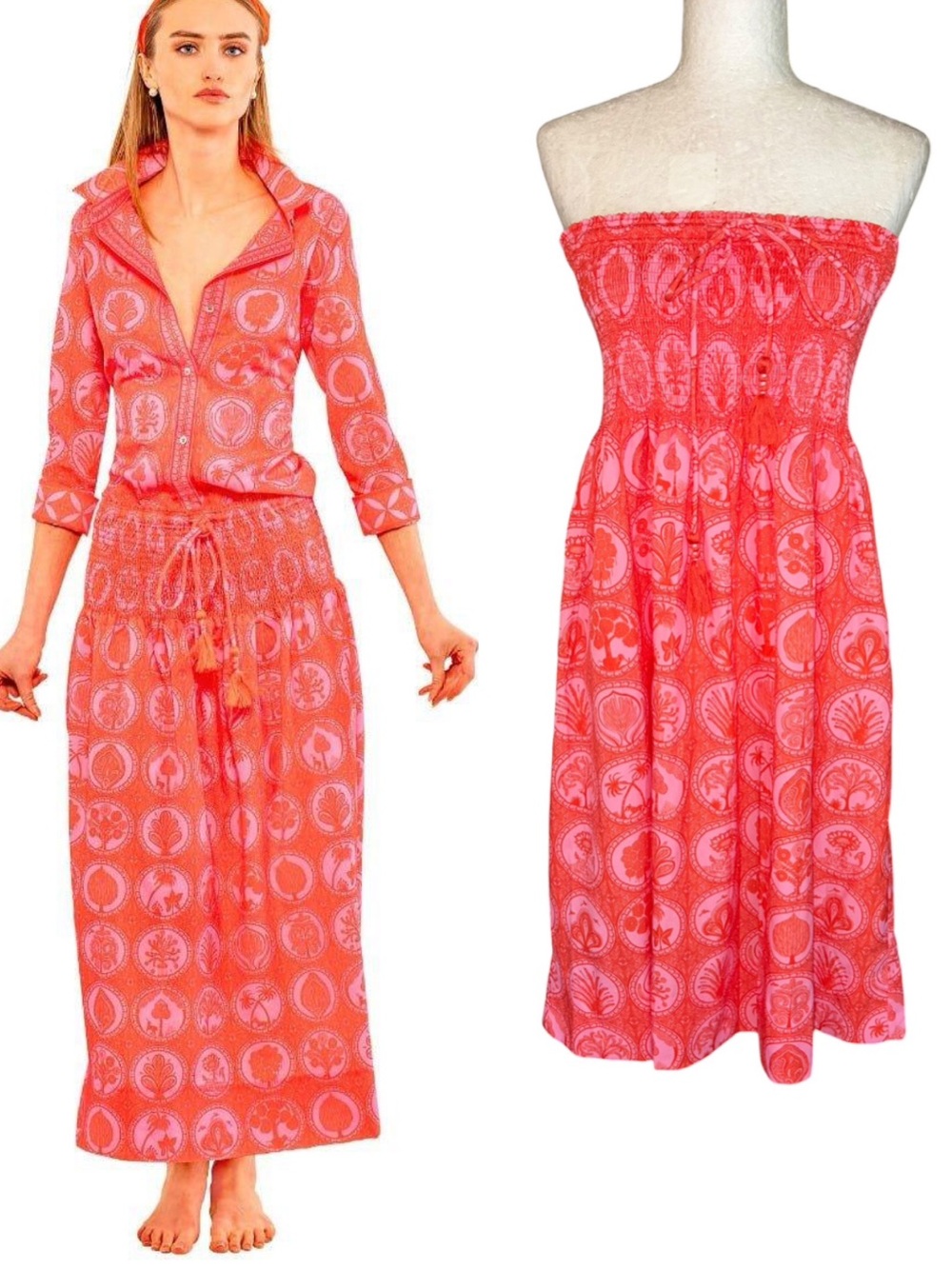 LN Gretchen Scott Haight Ashbury Circle of Love Strapless Dress / Skirt - OS